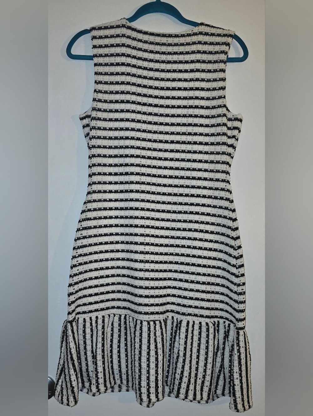 Express Black and White Striped Midi Dress